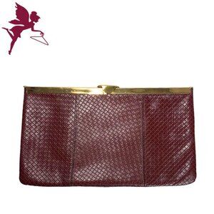 VINTAGE 1950's Woven Leather Clutch
